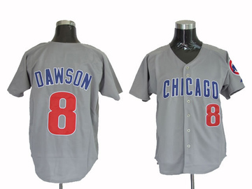 Authentic Andre Dawson Men's Chicago Cubs Grey Throwback Jersey