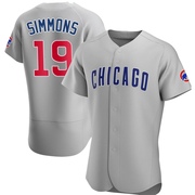 Authentic Andrelton Simmons Men's Chicago Cubs Gray Road Jersey