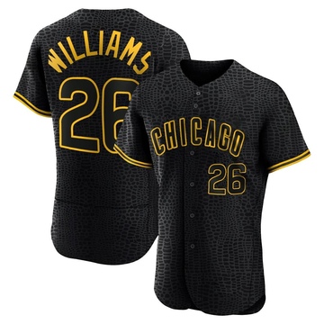 Authentic Billy Williams Men's Chicago Cubs Black Snake Skin City Jersey