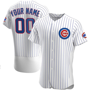 Authentic Custom Men's Chicago Cubs White Home Jersey