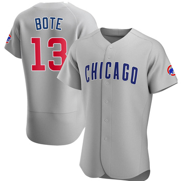 Authentic David Bote Men's Chicago Cubs Gray Road Jersey