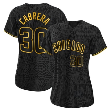 Authentic Edward Cabrera Women's Chicago Cubs Black Snake Skin City Jersey
