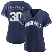 Authentic Edward Cabrera Women's Chicago Cubs Navy 2021 City Connect Jersey