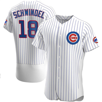 Authentic Frank Schwindel Men's Chicago Cubs White Home Jersey