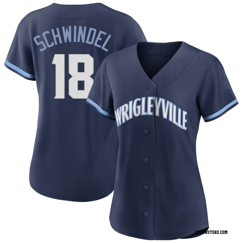Authentic Frank Schwindel Women's Chicago Cubs Navy 2021 City Connect Jersey