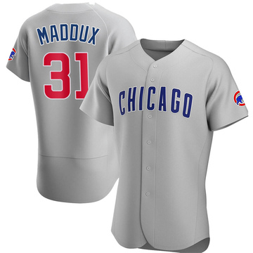 Authentic Greg Maddux Men's Chicago Cubs Gray Road Jersey