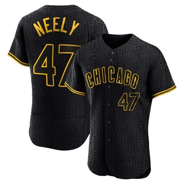 Authentic Jack Neely Men's Chicago Cubs Black Snake Skin City Jersey