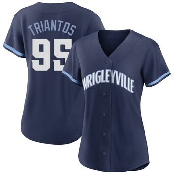 Authentic James Triantos Women's Chicago Cubs Navy 2021 City Connect Jersey