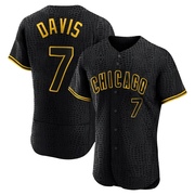 Authentic Jody Davis Men's Chicago Cubs Black Snake Skin City Jersey