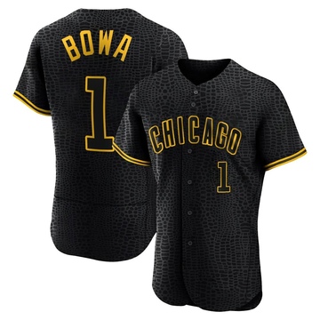 Authentic Larry Bowa Men's Chicago Cubs Black Snake Skin City Jersey