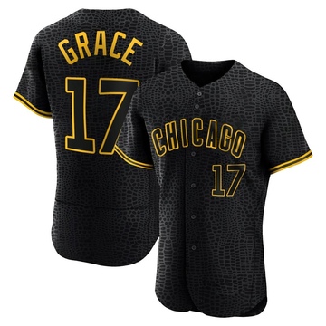 Authentic Mark Grace Men's Chicago Cubs Black Snake Skin City Jersey