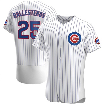 Authentic Moises Ballesteros Men's Chicago Cubs White Home Jersey