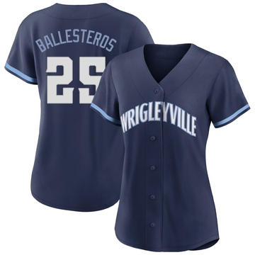 Authentic Moises Ballesteros Women's Chicago Cubs Navy 2021 City Connect Jersey