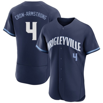 Authentic Pete Crow-Armstrong Men's Chicago Cubs Navy 2021 City Connect Jersey