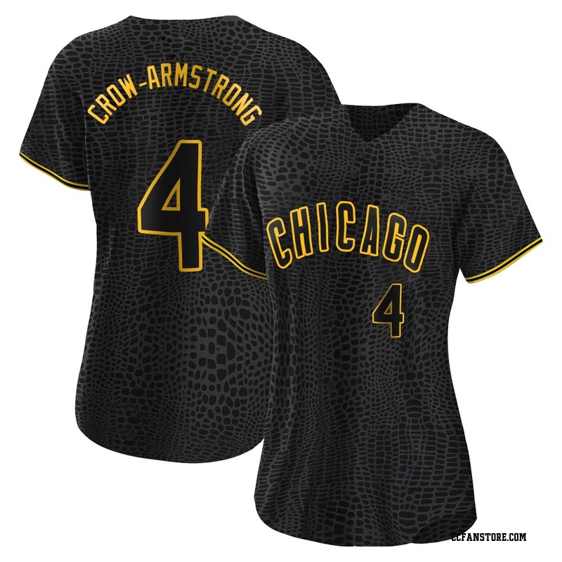 Authentic Pete Crow-Armstrong Women's Chicago Cubs Black Snake Skin City Jersey