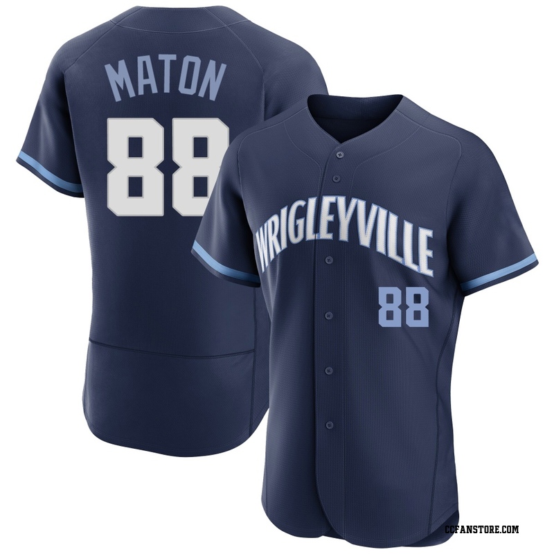 Authentic Phil Maton Men's Chicago Cubs Navy 2021 City Connect Jersey