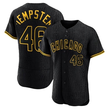 Authentic Ryan Dempster Men's Chicago Cubs Black Snake Skin City Jersey
