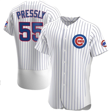 Authentic Ryan Pressly Men's Chicago Cubs White Home Jersey