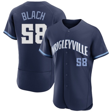 Authentic Ty Blach Men's Chicago Cubs Navy 2021 City Connect Jersey