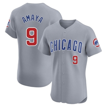 Elite Miguel Amaya Men's Chicago Cubs Gray Road Jersey
