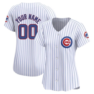 Limited Custom Women's Chicago Cubs White Home Jersey