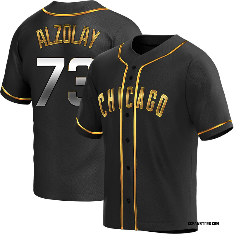Replica Adbert Alzolay Men's Chicago Cubs Black Golden Alternate Jersey