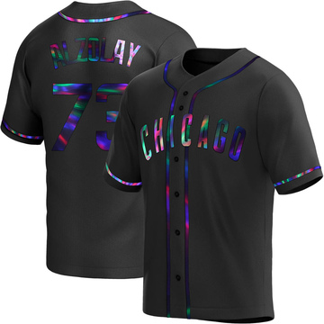 Replica Adbert Alzolay Men's Chicago Cubs Black Holographic Alternate Jersey