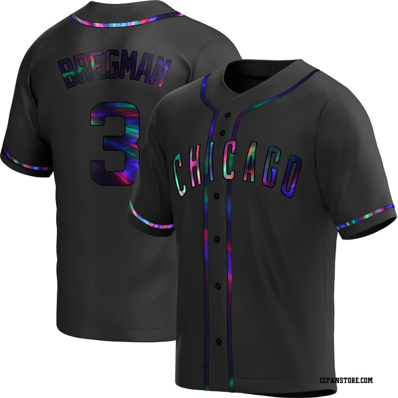 Replica Alex Bregman Men's Chicago Cubs Black Holographic Alternate Jersey
