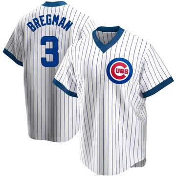 Replica Alex Bregman Men's Chicago Cubs White Home Cooperstown Collection Jersey