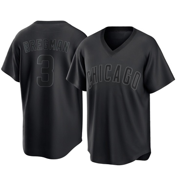 Replica Alex Bregman Youth Chicago Cubs Black Pitch Fashion Jersey