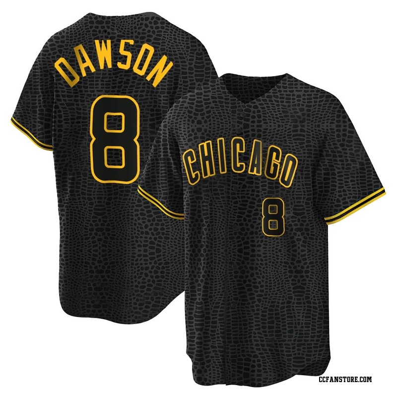 Replica Andre Dawson Men's Chicago Cubs Black Snake Skin City Jersey