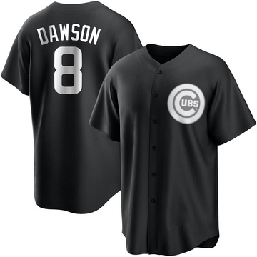 Replica Andre Dawson Men's Chicago Cubs White Black/ Jersey