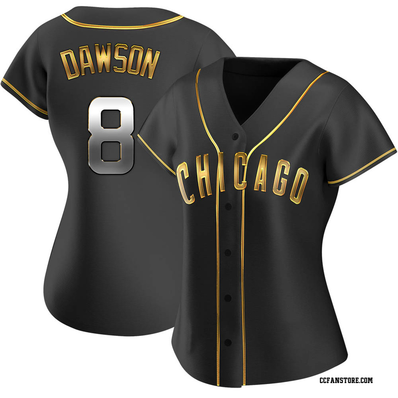 Replica Andre Dawson Women's Chicago Cubs Black Golden Alternate Jersey