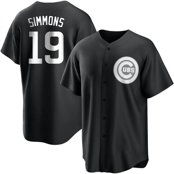 Replica Andrelton Simmons Youth Chicago Cubs White Black/ Jersey