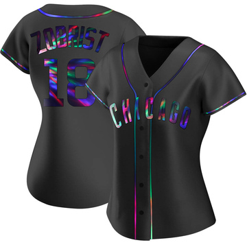 Replica Ben Zobrist Women's Chicago Cubs Black Holographic Alternate Jersey