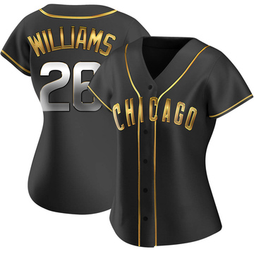 Replica Billy Williams Women's Chicago Cubs Black Golden Alternate Jersey