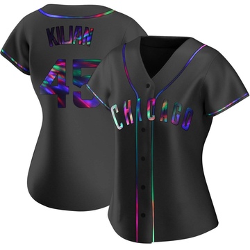 Replica Caleb Kilian Women's Chicago Cubs Black Holographic Alternate Jersey