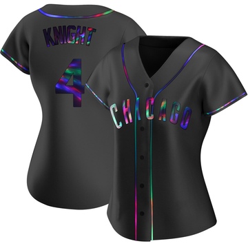 Replica Caleb Knight Women's Chicago Cubs Black Holographic Alternate Jersey