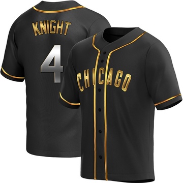 Replica Caleb Knight Youth Chicago Cubs Black Golden Alternate Jersey