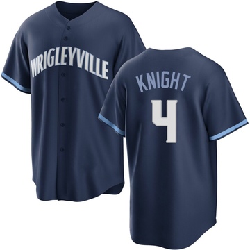Replica Caleb Knight Youth Chicago Cubs Navy 2021 City Connect Jersey
