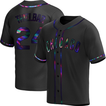 Replica Caleb Thielbar Youth Chicago Cubs Black Holographic Alternate Jersey
