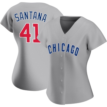 Replica Carlos Santana Women's Chicago Cubs Gray Road Jersey