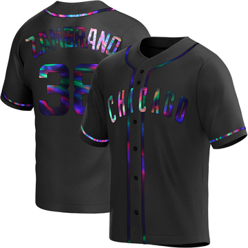 Replica Carlos Zambrano Men's Chicago Cubs Black Holographic Alternate Jersey