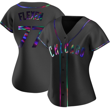 Replica Chris Flexen Women's Chicago Cubs Black Holographic Alternate Jersey