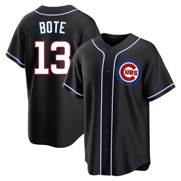 Replica David Bote Youth Chicago Cubs Black Fashion Out Jersey