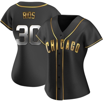 Replica Edwin Rios Women's Chicago Cubs Black Golden Alternate Jersey