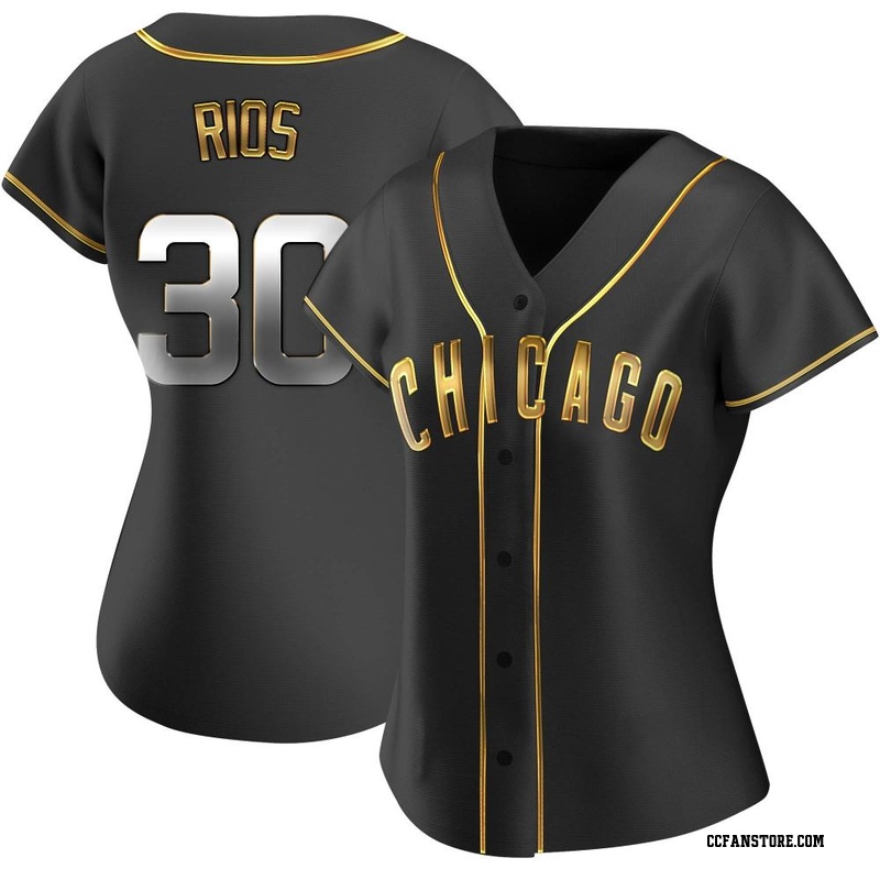 Replica Edwin Rios Women's Chicago Cubs Black Golden Alternate Jersey
