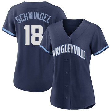 Chicago Cubs Frank Schwindel Nike Road Replica Jersey with Authentic Lettering Small