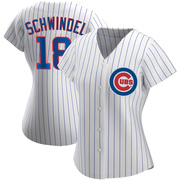Replica Frank Schwindel Women's Chicago Cubs White Home Jersey
