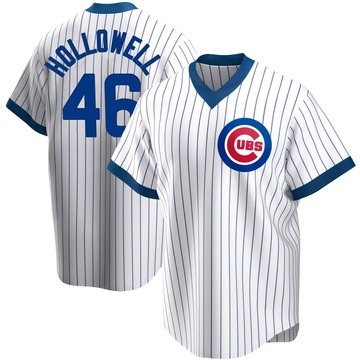 Replica Gavin Hollowell Men's Chicago Cubs White Home Cooperstown Collection Jersey